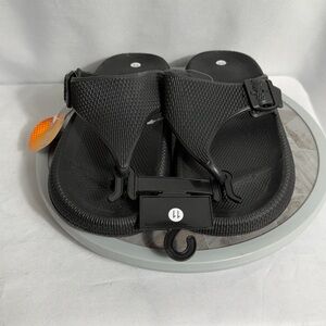 Sole Selection Womens Black EVA Thong Sandals Adjustable Buckle Size 11 New